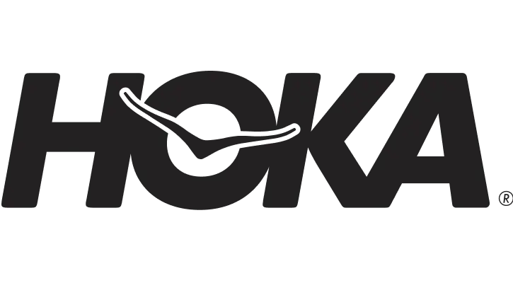 Hoka logo with stylized wing design.