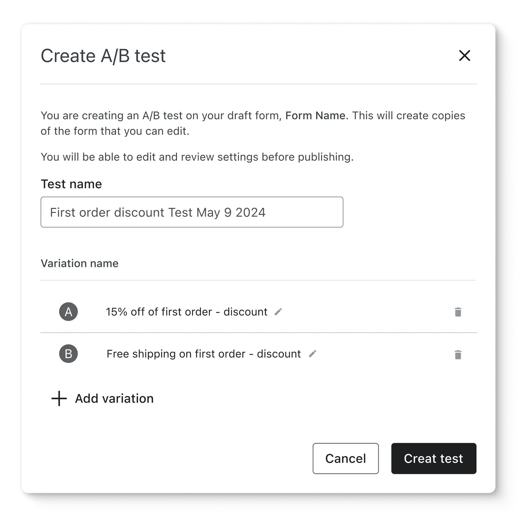 A/B test your sign-up incentive