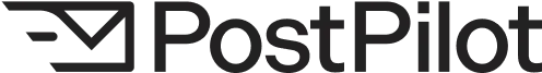 PostPilot logo with stylized envelope design.