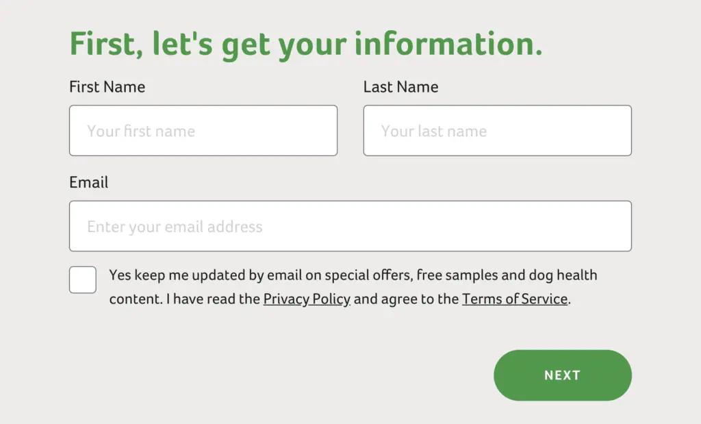 GDPR compliant signup form for marketing.