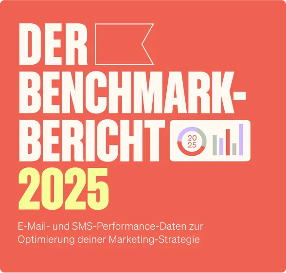 Grafik mit dem Benchmark-Bericht zu E-Mail- und SMS-Marketing 2025