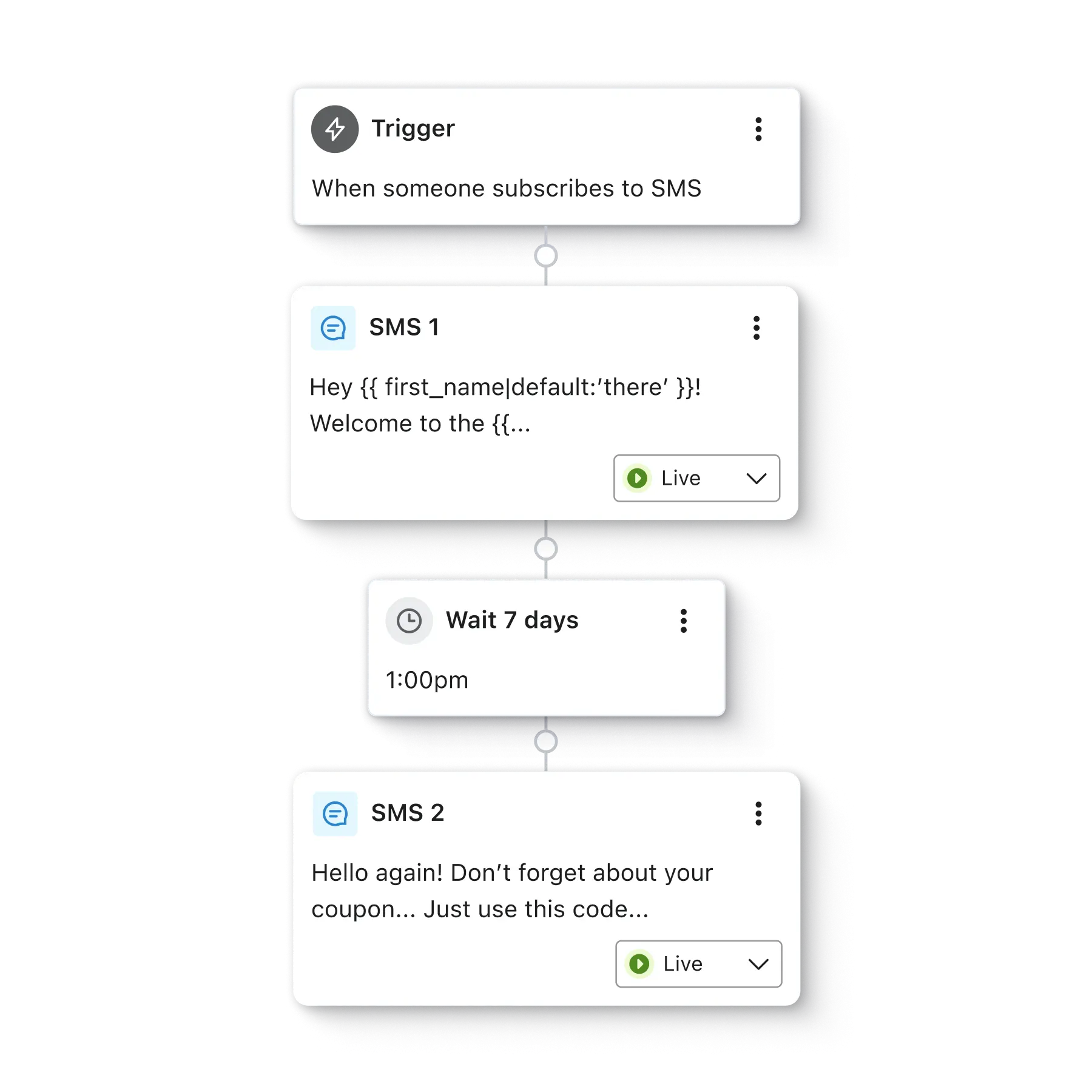 SMS welcome flow