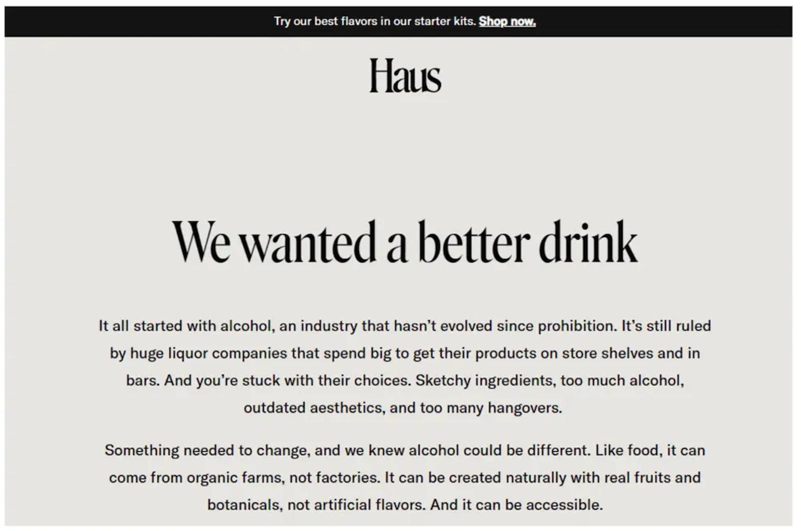 brand storytelling example from haus