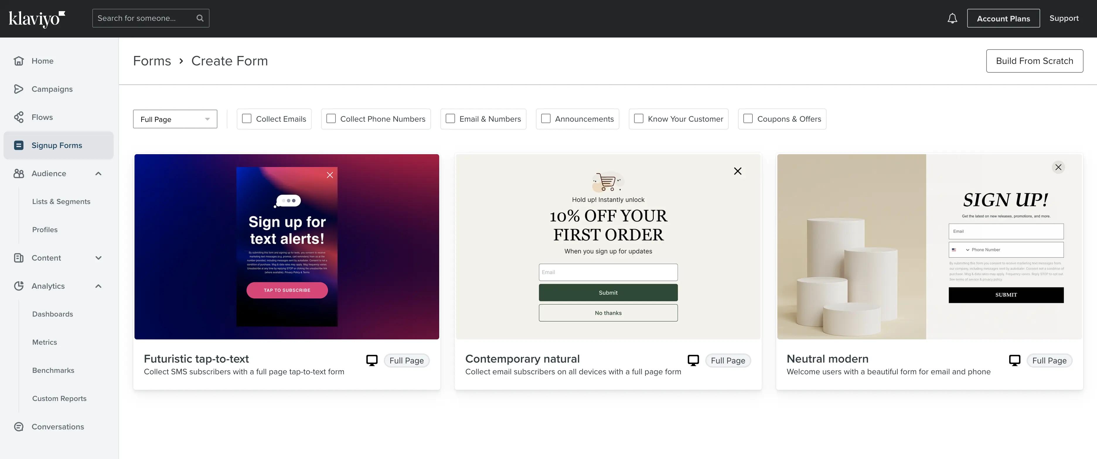 View the form library for full page form templates.