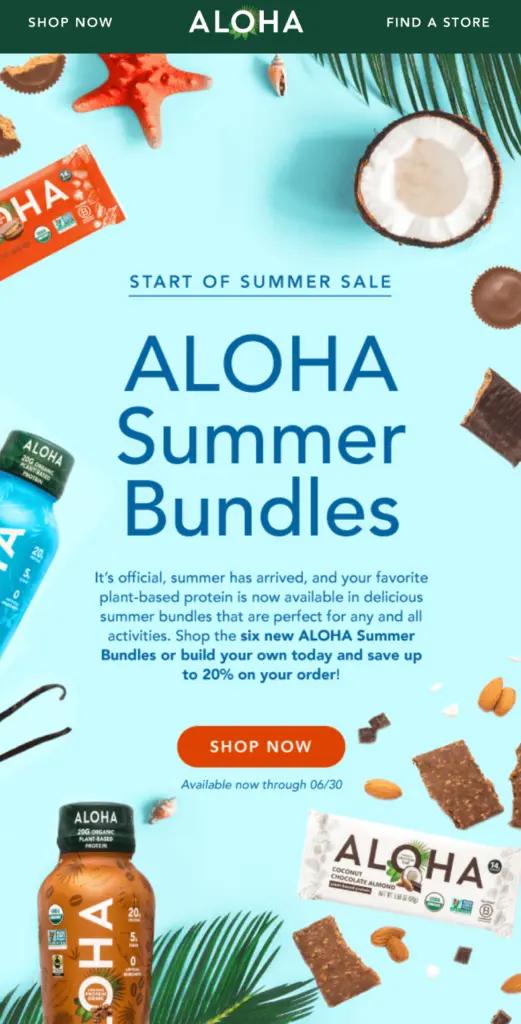 Image shows an example of an ecommerce brand encouraging product discovery.