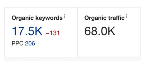 Love wellness organic traffic and keywords