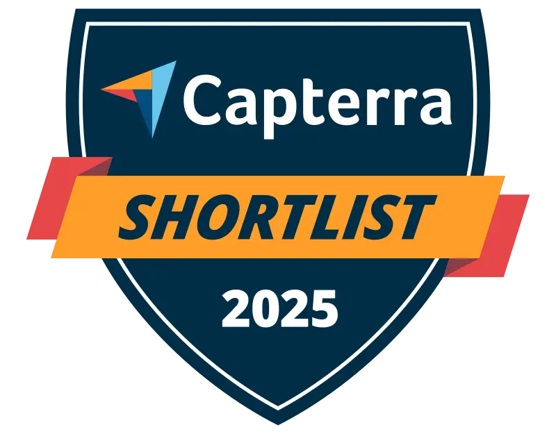 Capterra Shortlist 2025 badge.