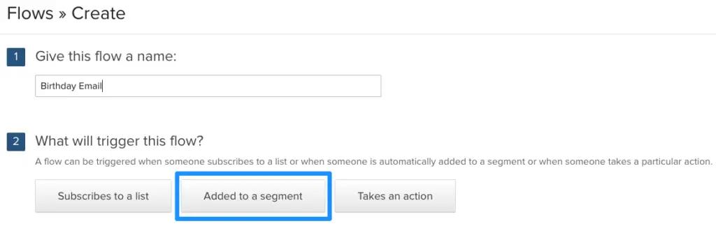 Create a birthday email segment in Klaviyo platform