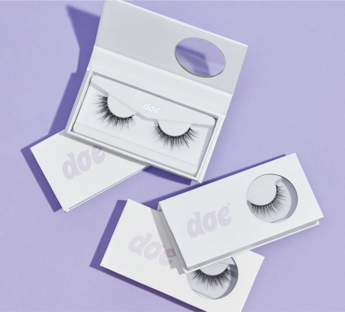 Doe lashes product in packaging