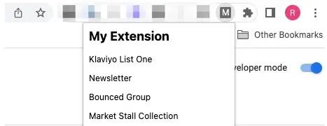 Your newly built extension