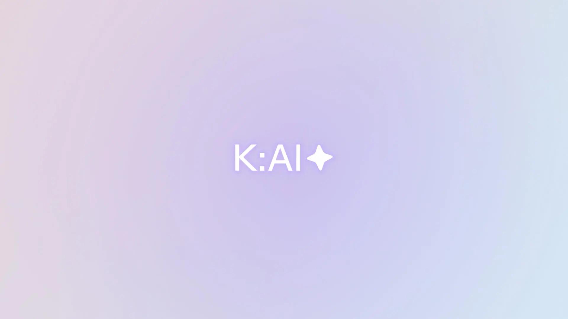 K:AI text with a star symbol on a soft gradient background.