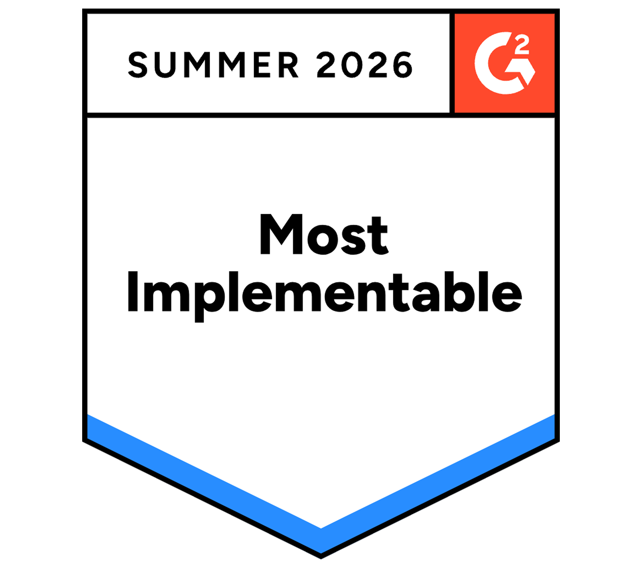G2 badge for Summer 2026, "Most Implementable."