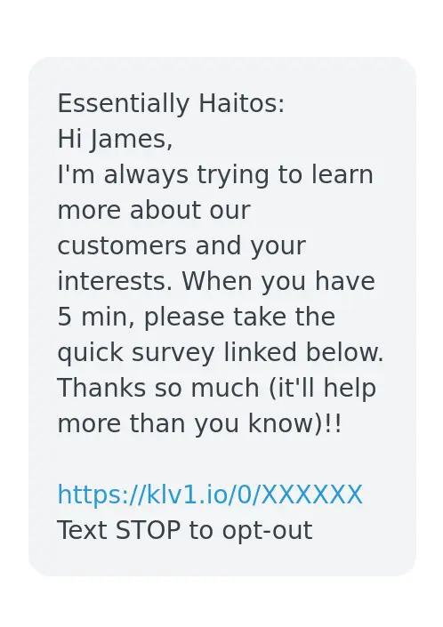 Survey request SMS texts help engage customers.