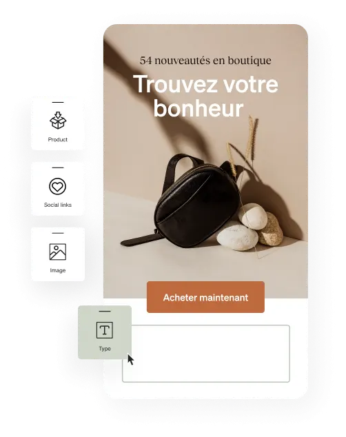 Using a Klaviyo template to build a polished marketing email that advertises leather bags