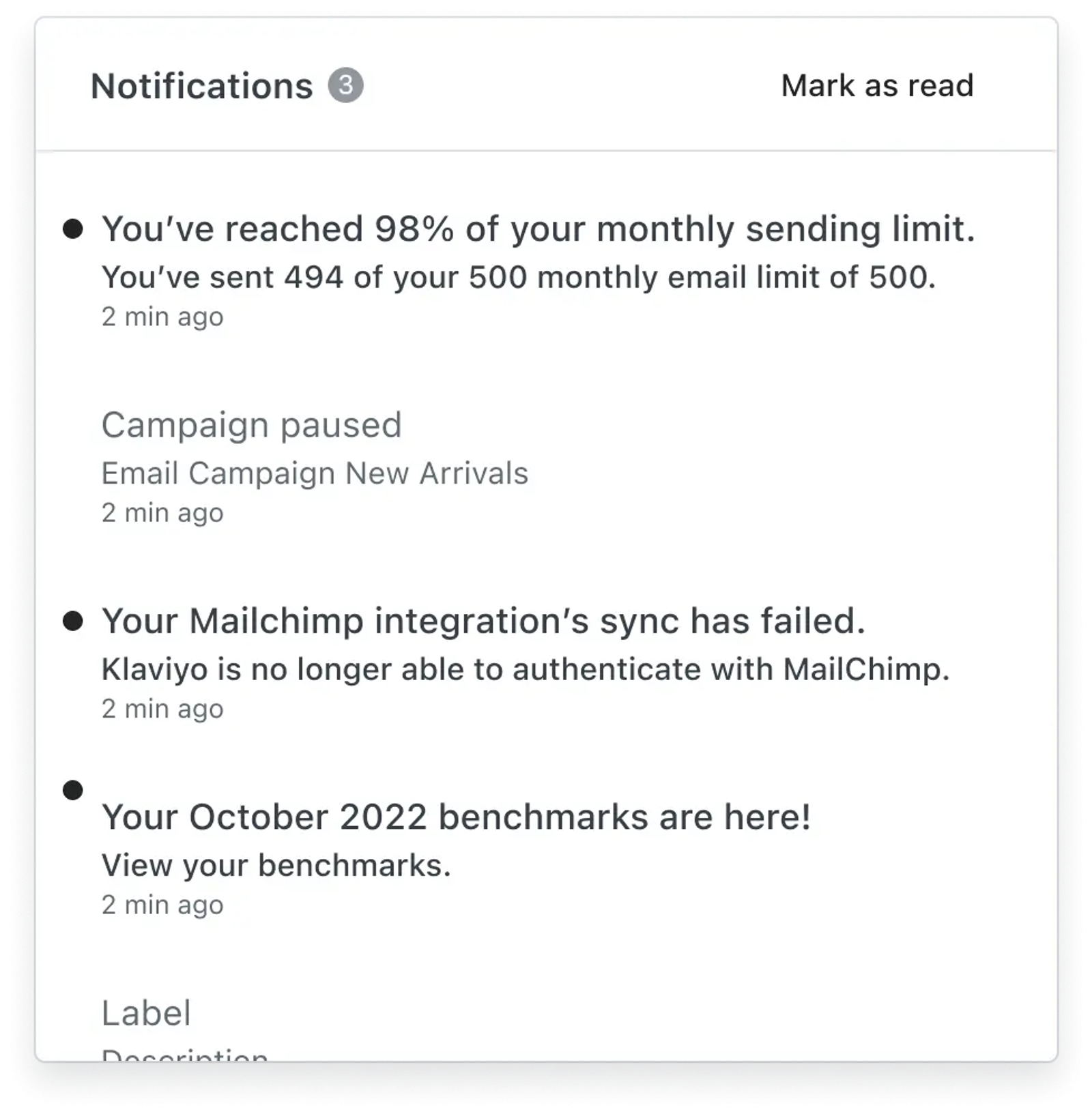 The new bell icon notification experience includes a Mark All as Read option.