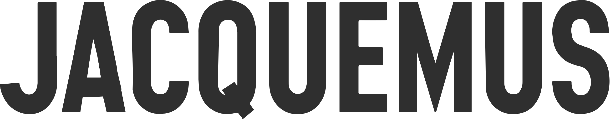 Logo du mot "JACQUEMUS" en lettres majuscules noires.