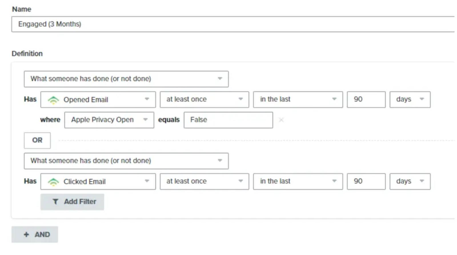 Apple privacy open engaged segment Klaviyo