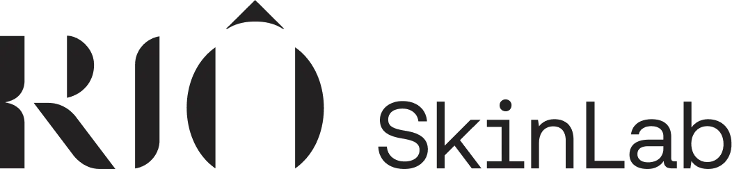 Logo da Rio SkinLab com letras estilizadas em preto.