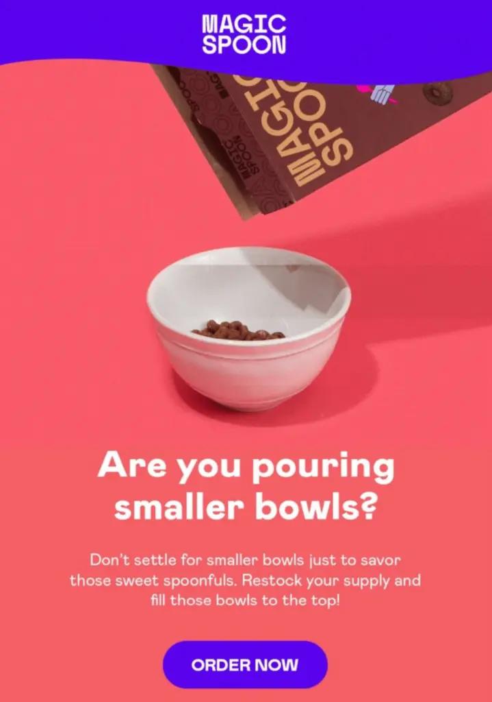 Image shows a replenishment email.