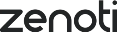 Zenoti logo in black lowercase letters.