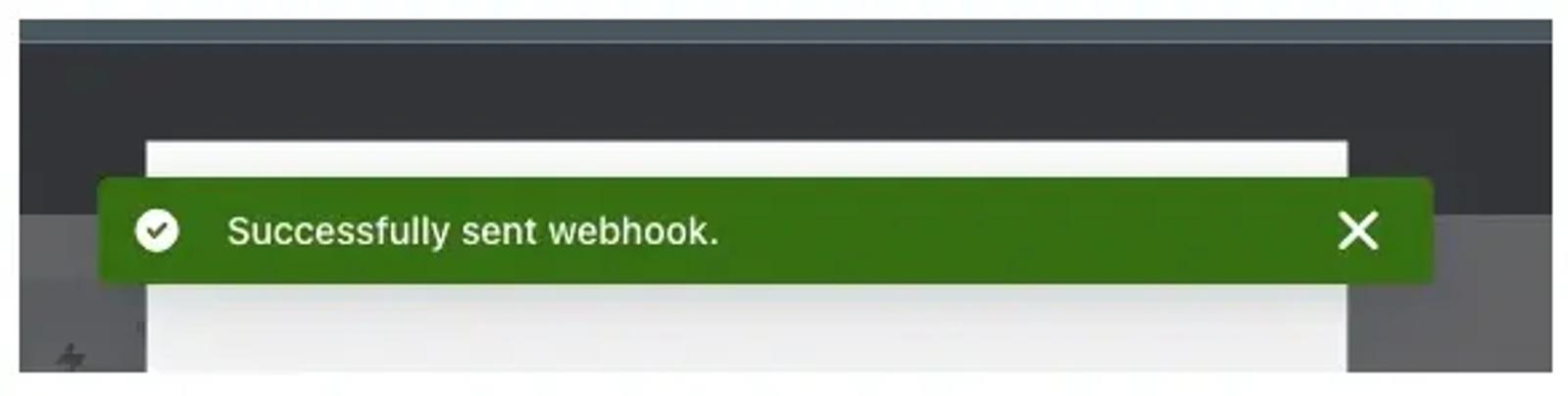 Successfully sent webhook indicator