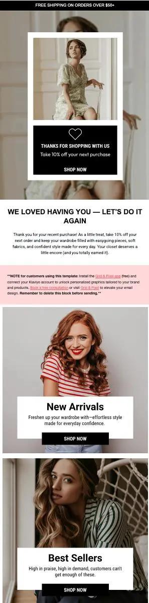 Newsletter mit Angeboten: Kostenloser Versand ab $50, 10% Rabatt auf nächsten Einkauf, neue Kollektionen und Bestseller.