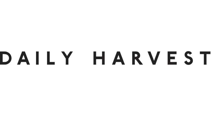 Daily Harvest logo in charcoal text.