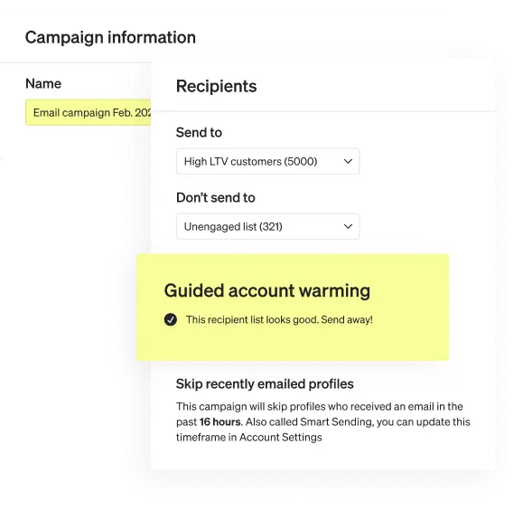 Peer group benchmarks Klaviyo feature