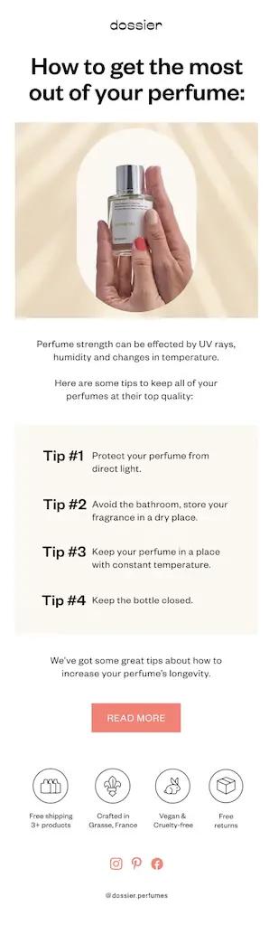 dossier post purchase email