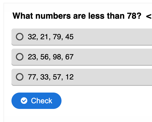 Compare 2-digit numbers