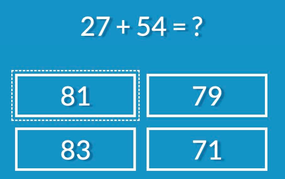 Arithmetic quiz - Addition with large numbers