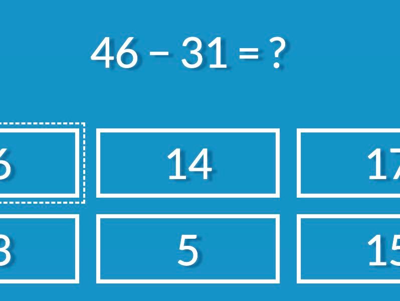 Arithmetic quiz - Subtraction with large numbers