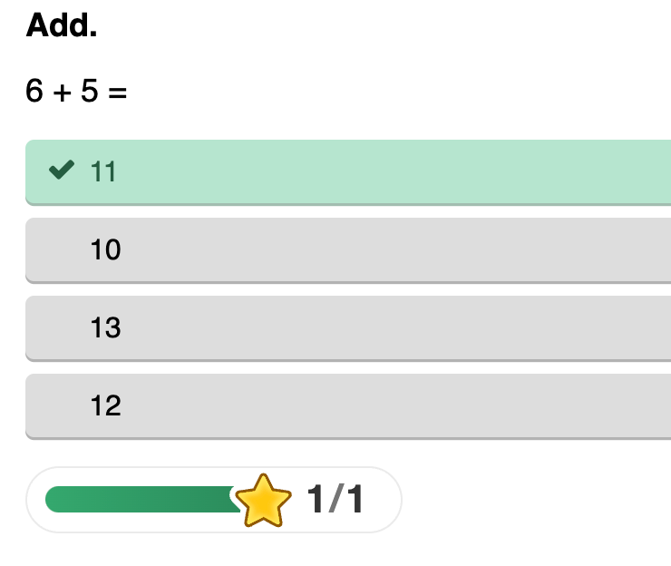 Addition with numbers between 0 - 20