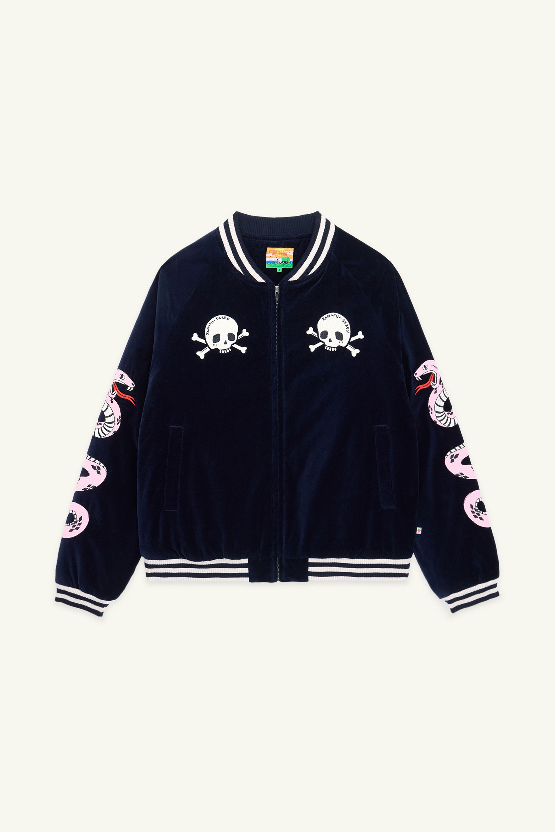 Back view of Navy Sukajan Jacket.