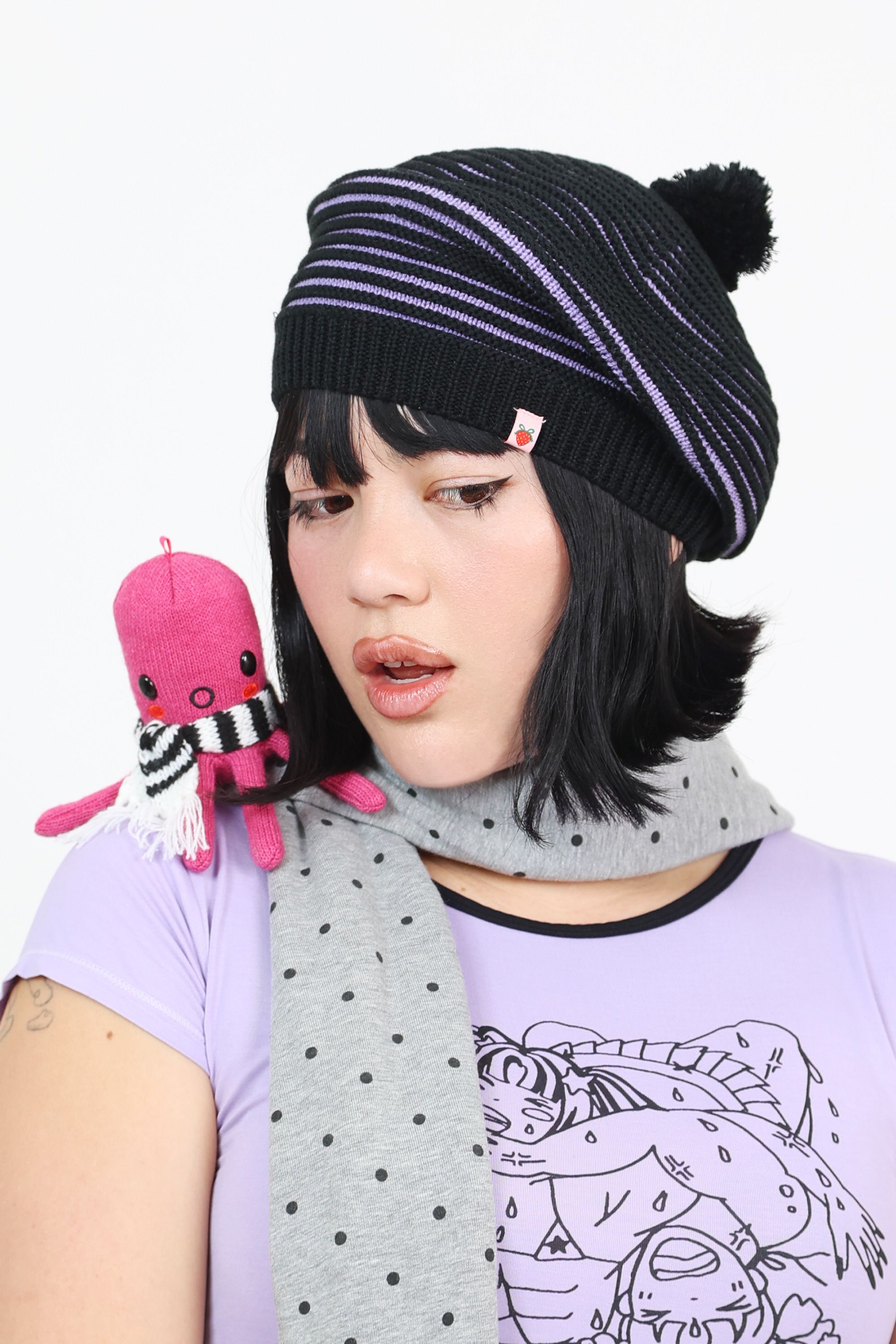 strawberry westernニット帽Knit Beret Beanie Knit Beret Beanie | Strawberry Western