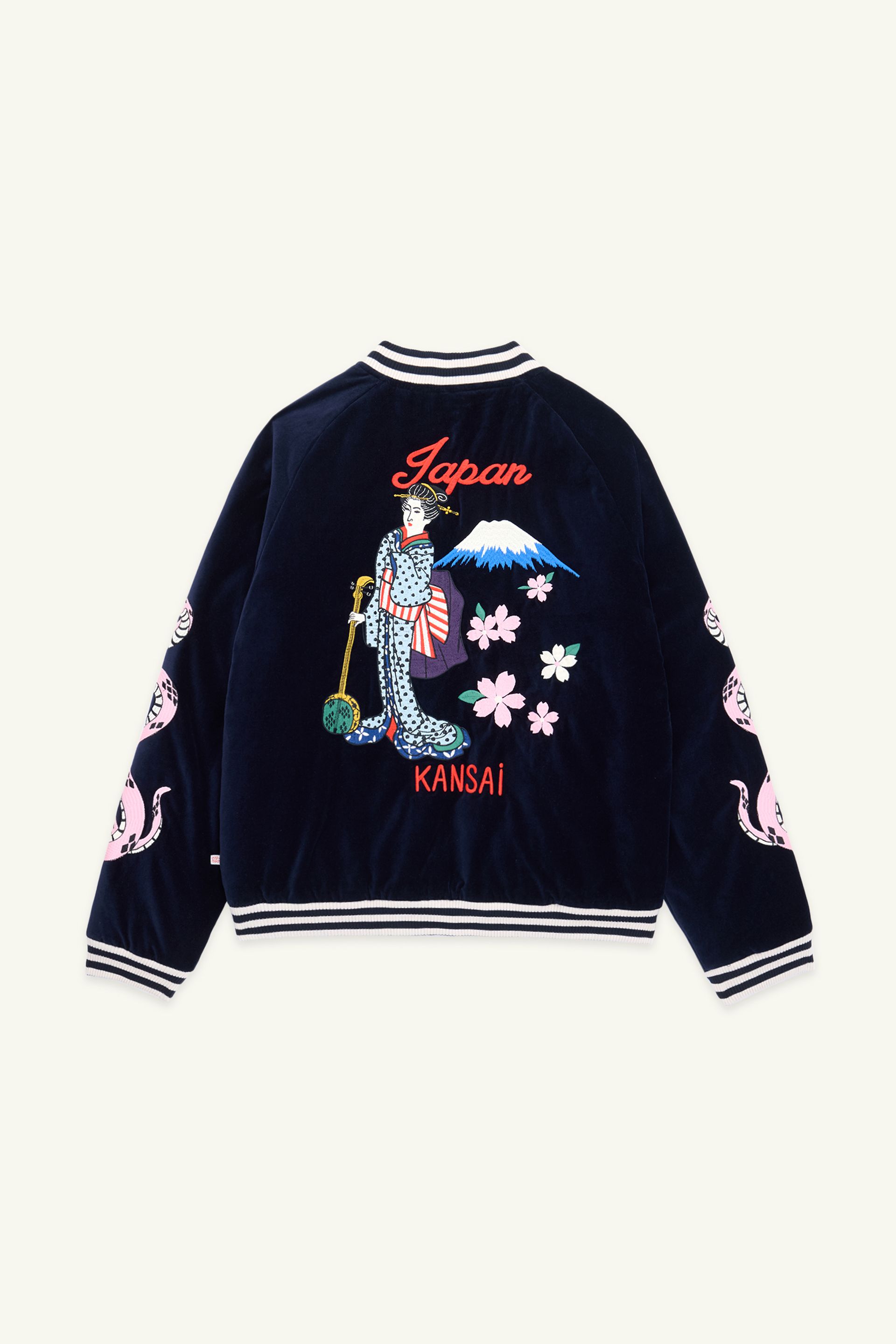 Back view of Navy Sukajan Jacket.