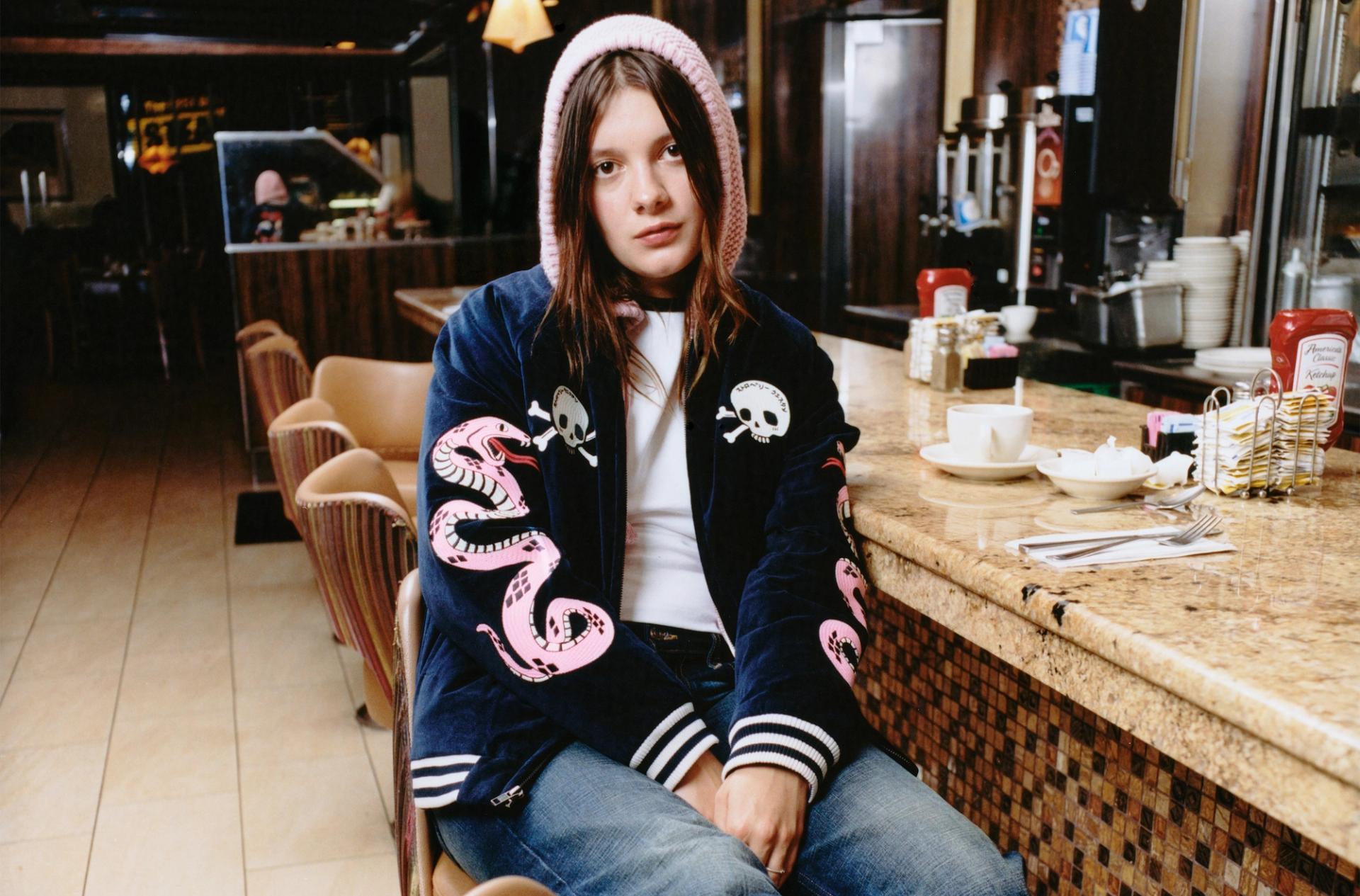 Navy Sukajan Jacket at the Diner.