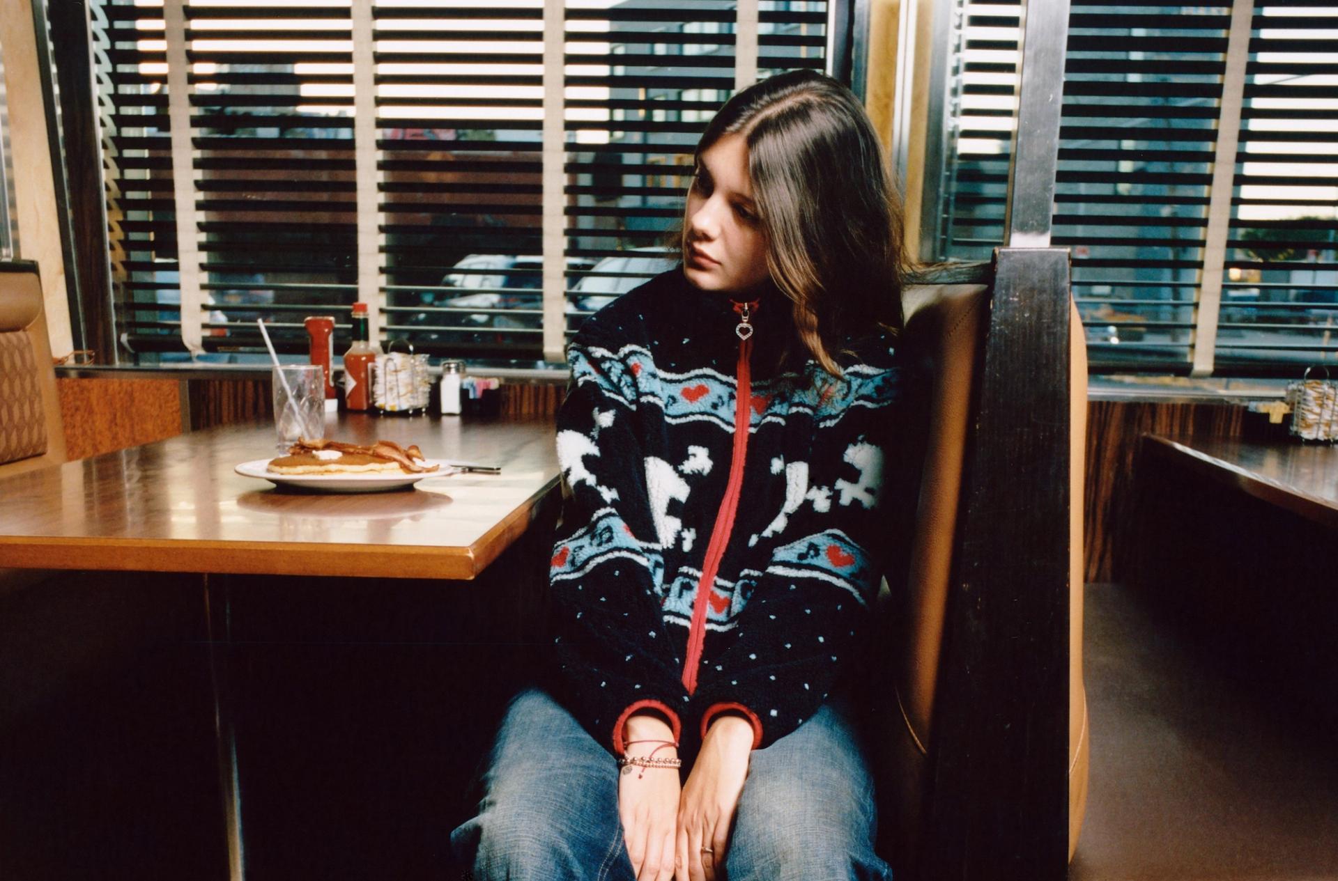 Black Skully Sherpa Jacket at the Diner.