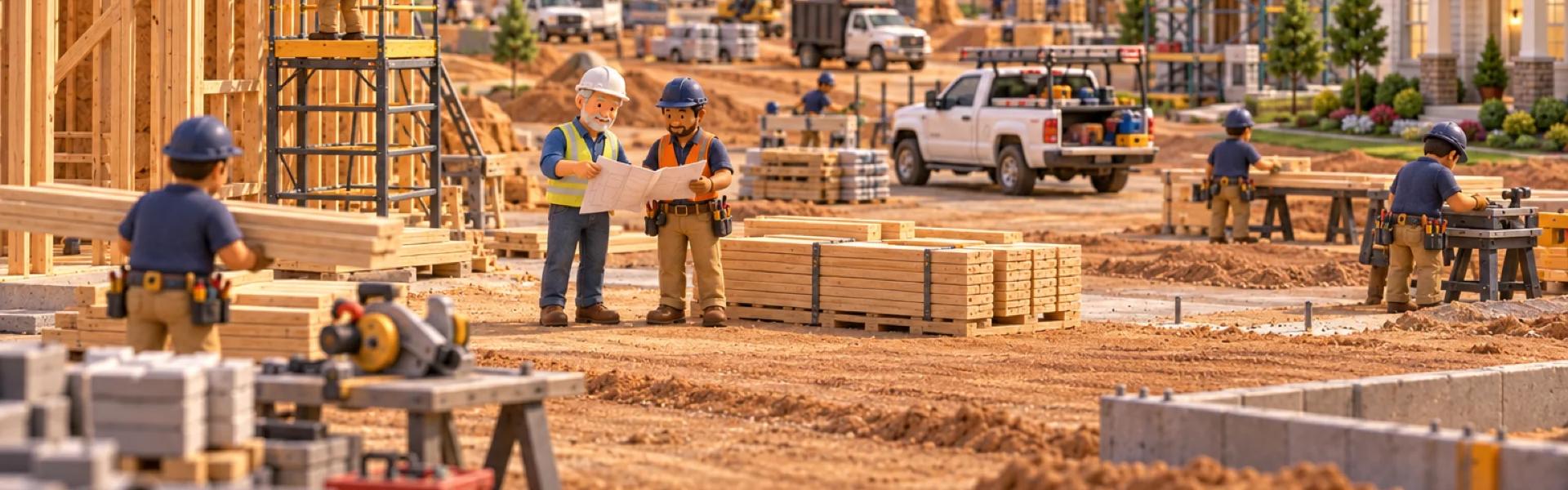A clay model of a residential home builder's subdivision in Tennessee, with the owner looking over the operation.