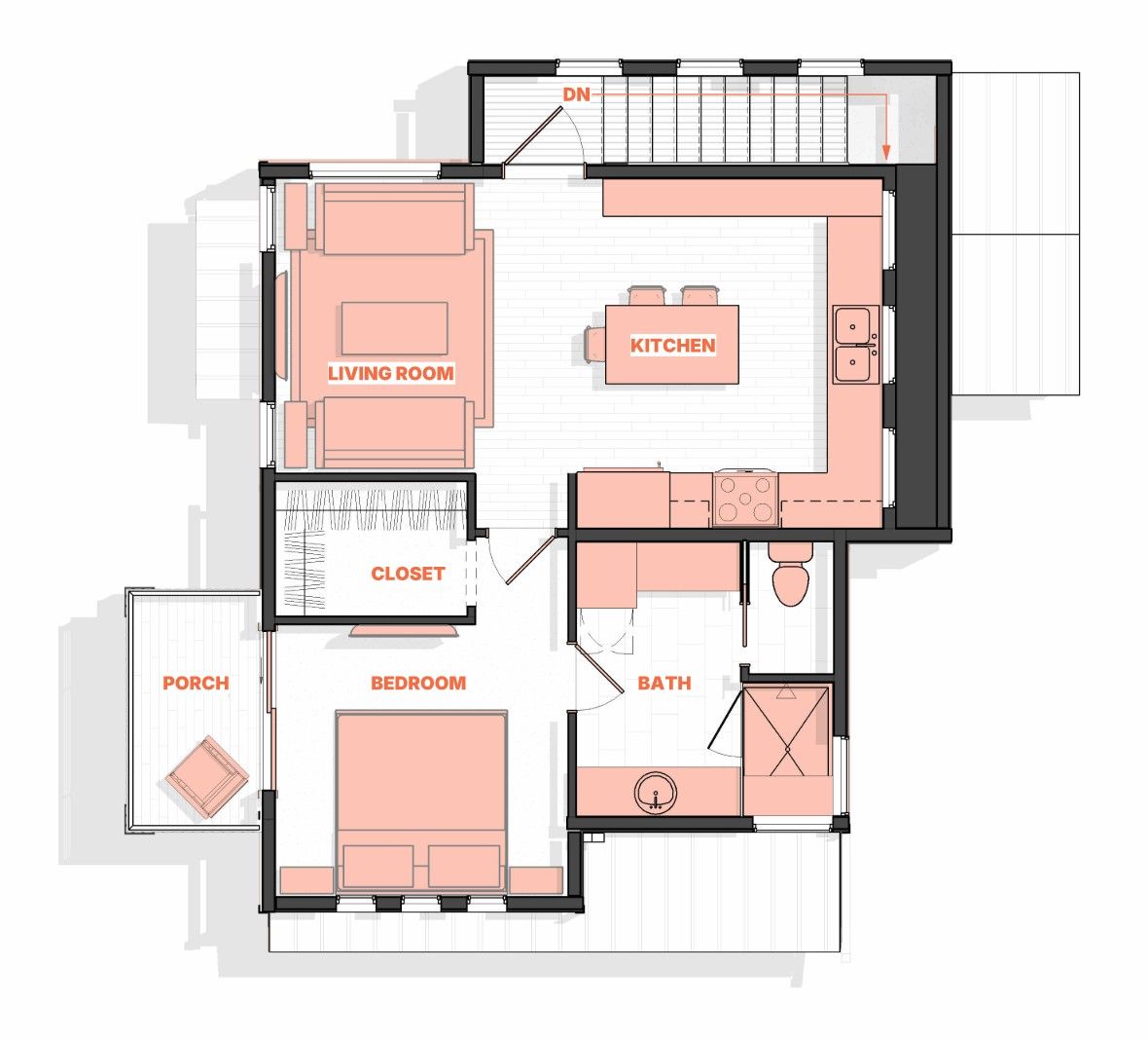 Floor Plan of a contemporary Colorado ADU Floor Plan of a contemporary Colorado ADU