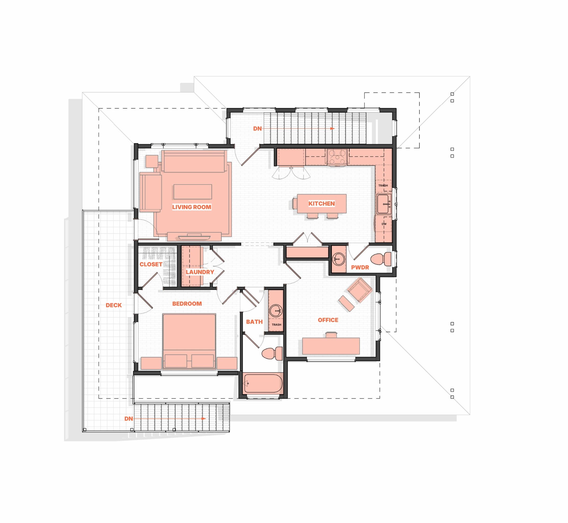 Floor plan of a contemporary Colorado ADU
