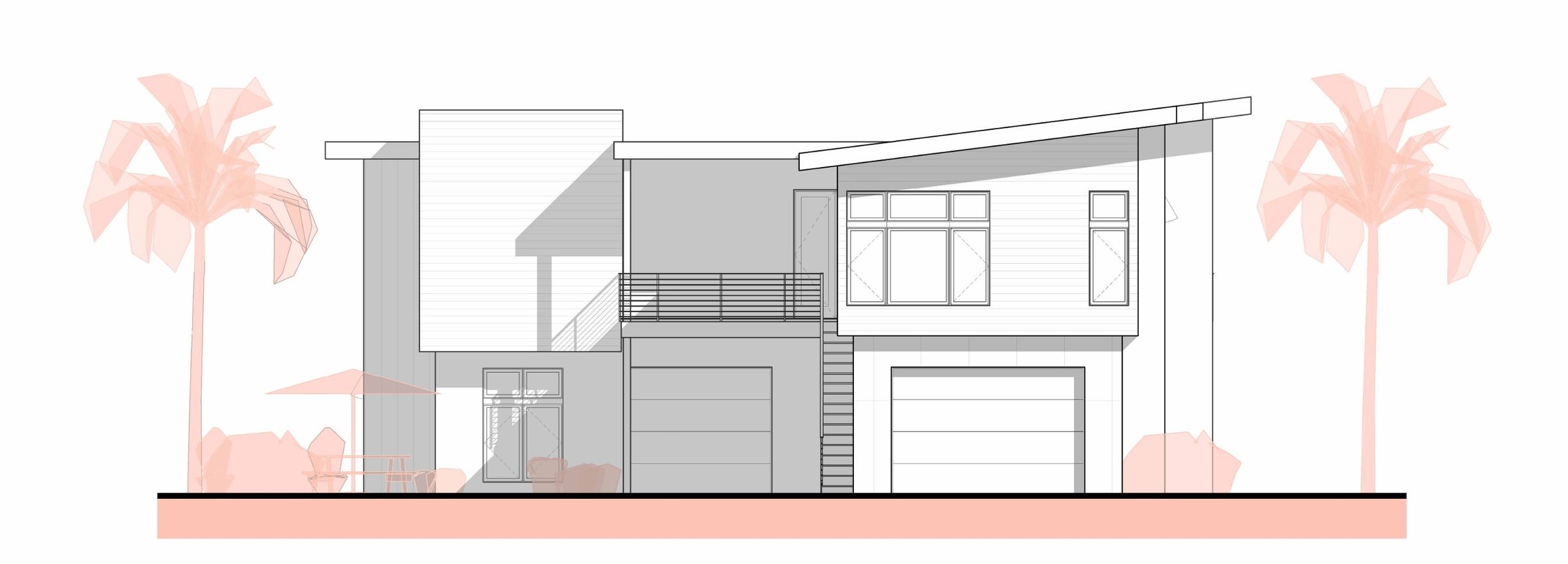 Floor elevation of a modern hawaiian house Floor elevation of a modern hawaiian house
