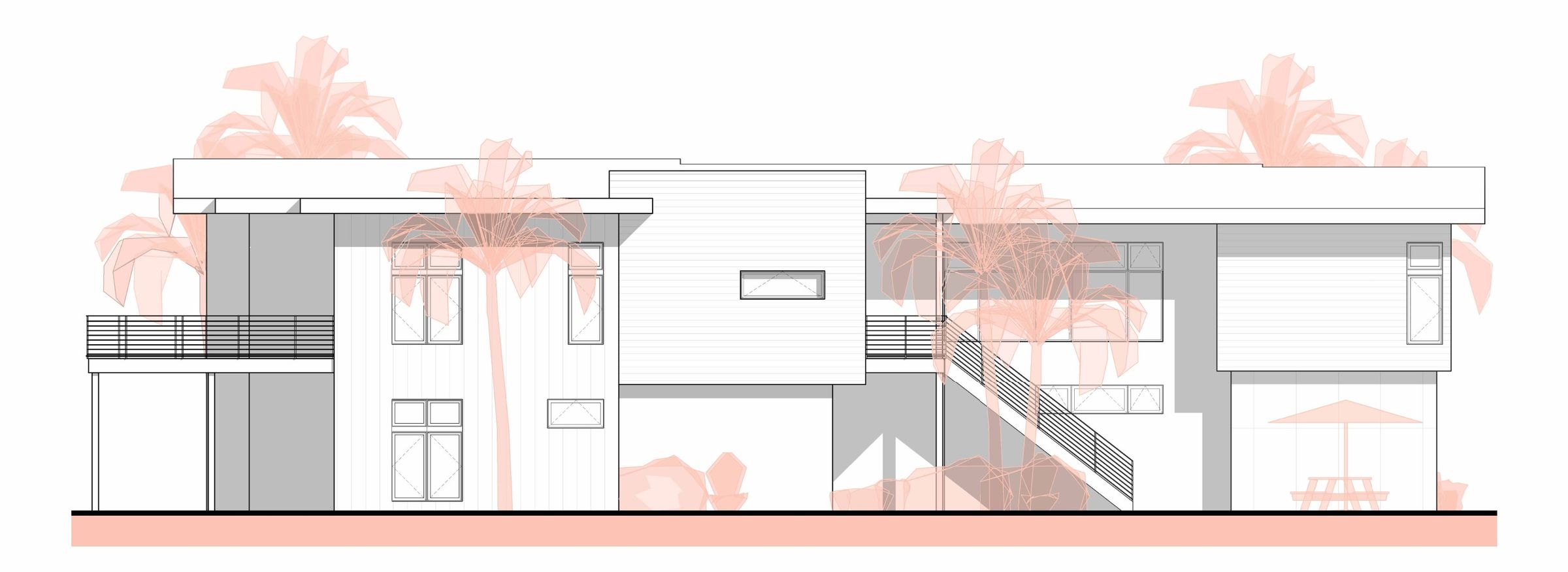 Floor elevation of a modern hawaiian house Floor elevation of a modern hawaiian house