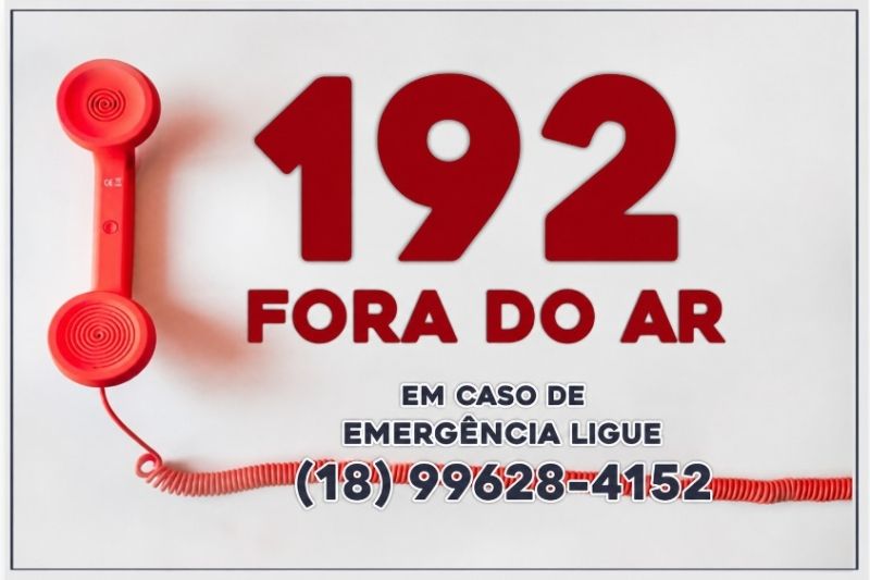Linha 192 do SAMU em Andradina sofre instabilidade técnica e população deve usar telefone alternativo