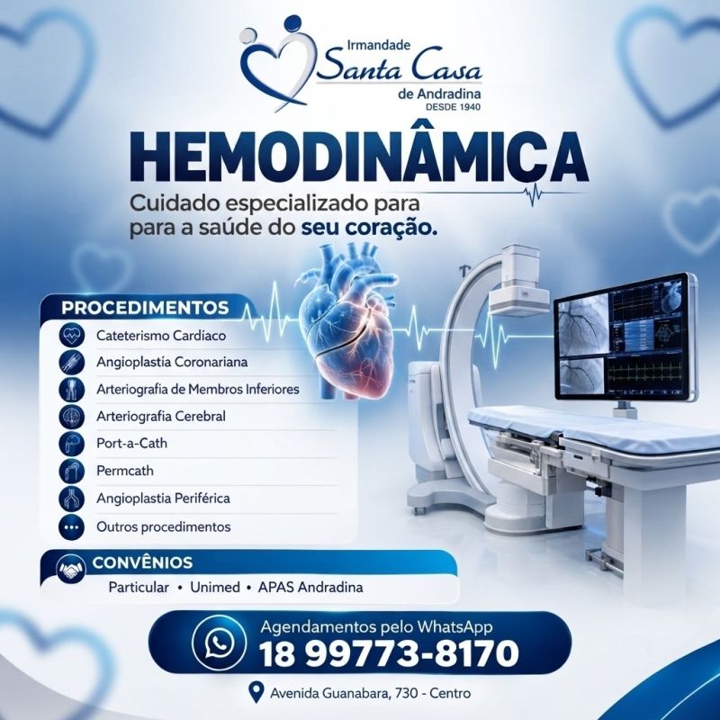 Santa Casa de Andradina oferece atendimento especializado em Hemodinâmica para tratamentos cardiovasculares