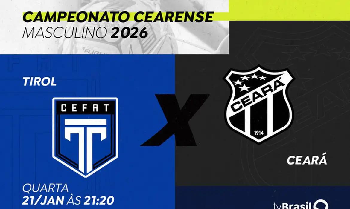 TV Brasil transmite jogo entre Ceará e Tirol pelo Campeonato Cearense 2026 nesta quarta-feira