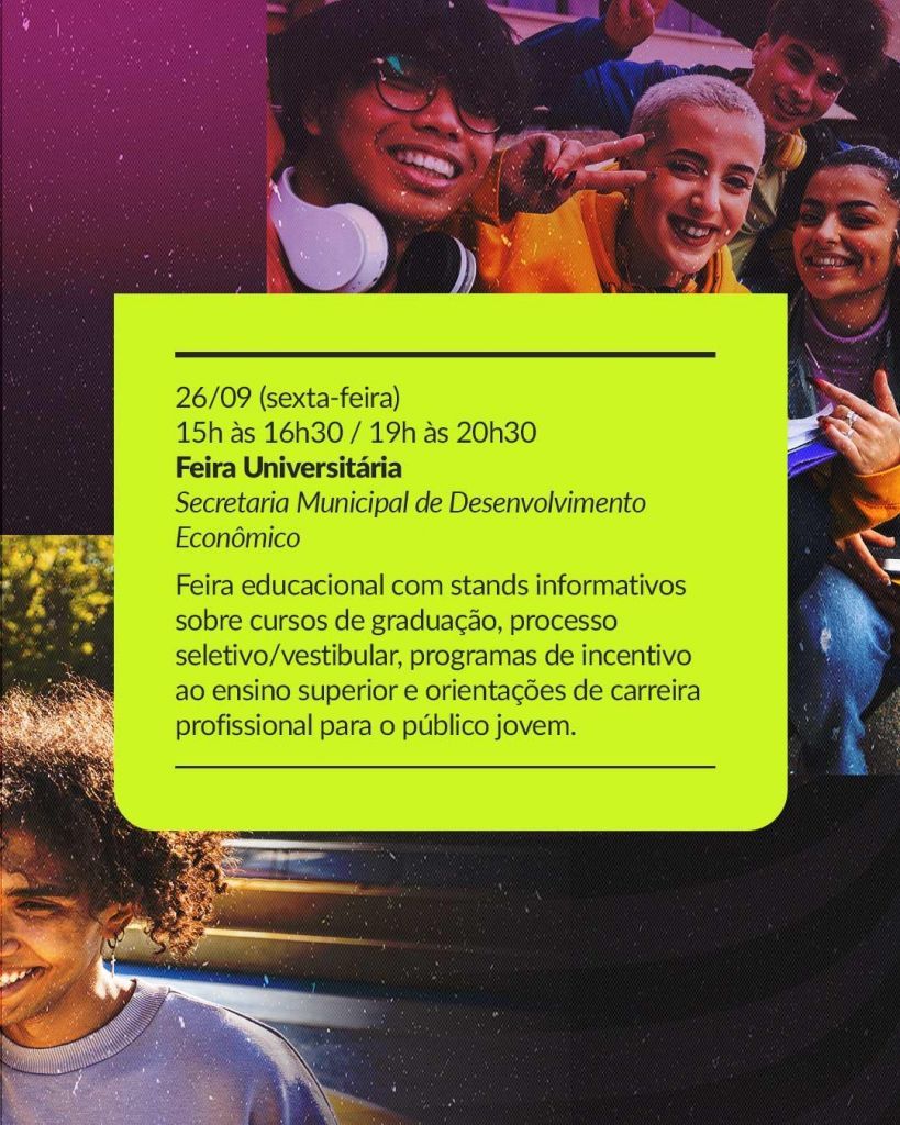 Jovens participam de feira universitária na Semana da Juventude em Araçatuba.
