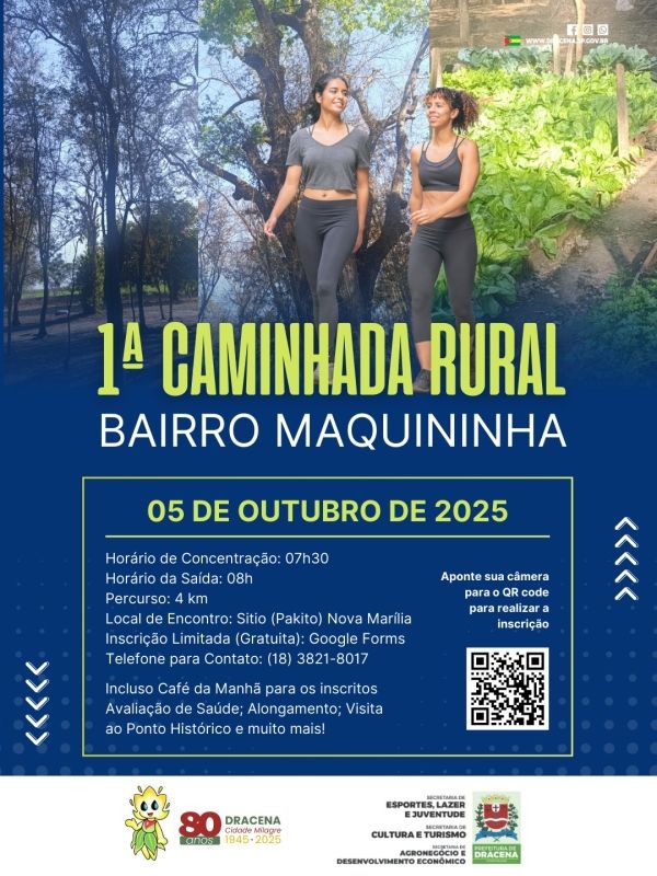 Caminhada Rural em Dracena tem inscrições abertas online