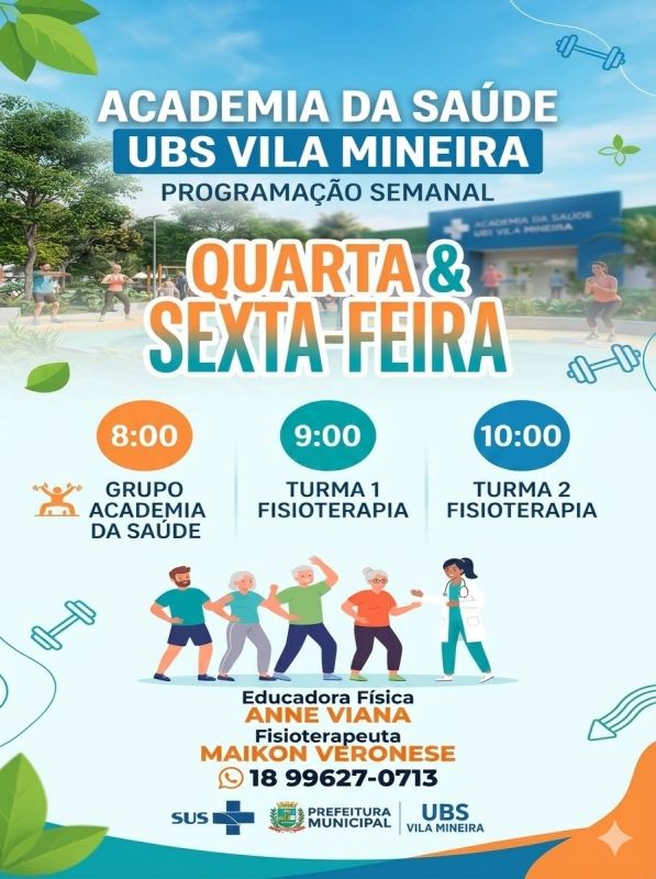 Saúde em Movimento: Academia da Saúde na UBS Vila Mineira oferece atividades semanais para comunidade