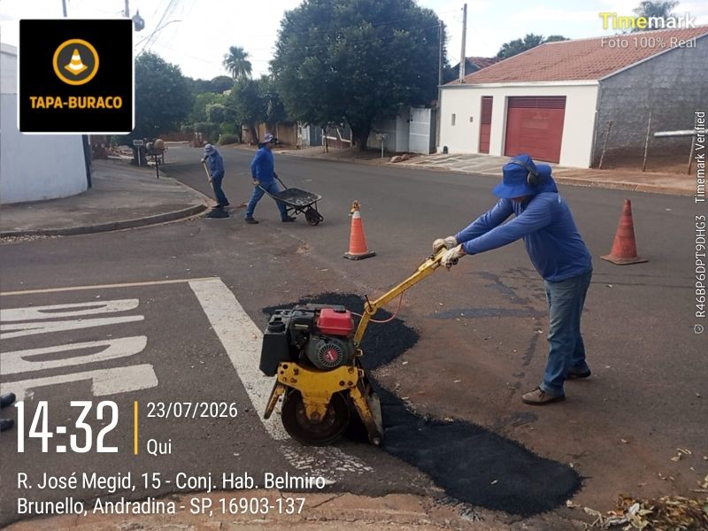 Prefeitura de Andradina intensifica operação de tapa-buracos para melhorias nas vias públicas